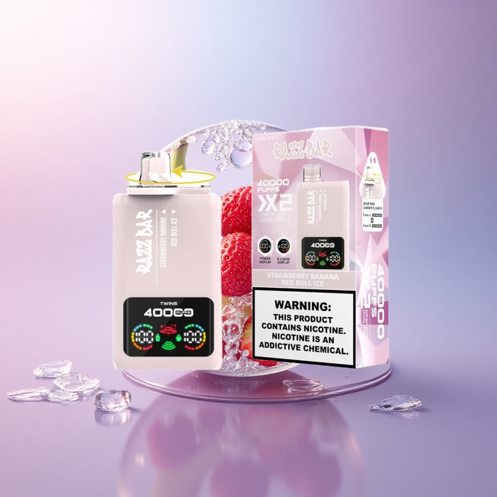 Razz Bar 40000 Puffs Erdbeer-Banane Eis - 650 mAh Typ-C - 2% Nikotin