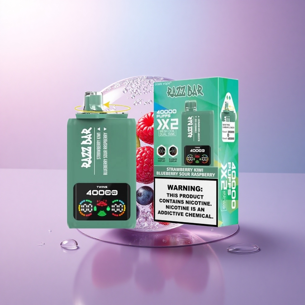 Razz Bar 40000 Puffs Erdbeer-Kiwi - Heidelbeer-Sauer-Himbeer mit 650 mAh und 5% Nikotin