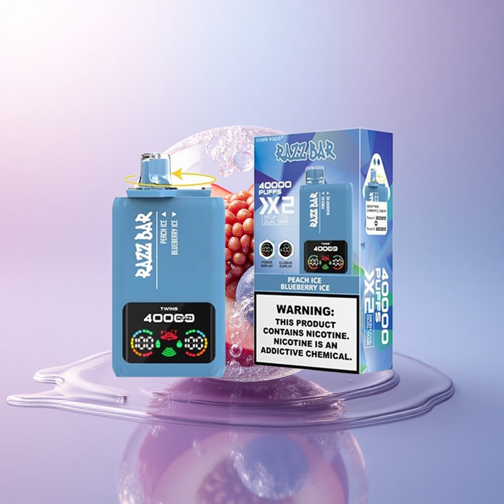 Razz Bar 40000 Puffs Pfirsich-Blau Eis mit 650 mAh und 2% Nikotin