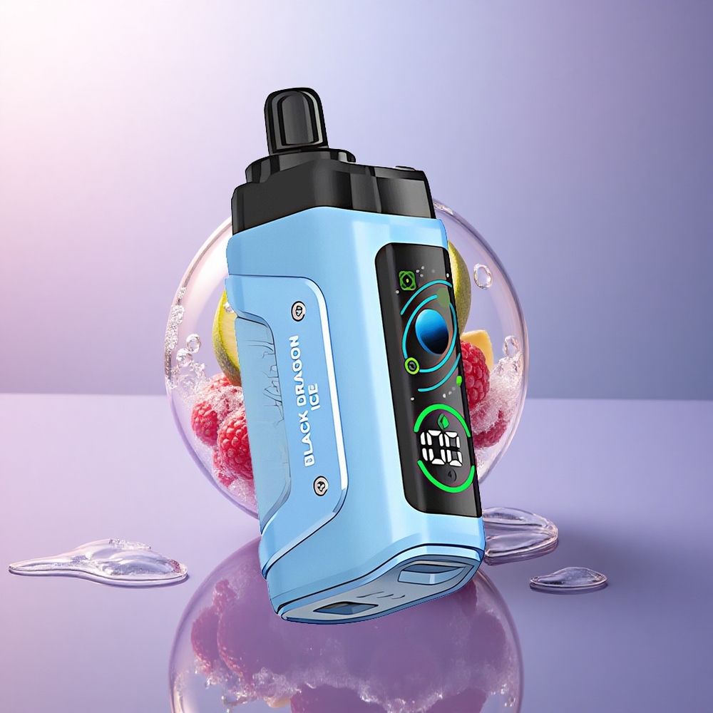 Razz Bar 45000 Puffs Schwarzer Drache Eis 1,0 Ohm Mesh 650 mAh Typ-C