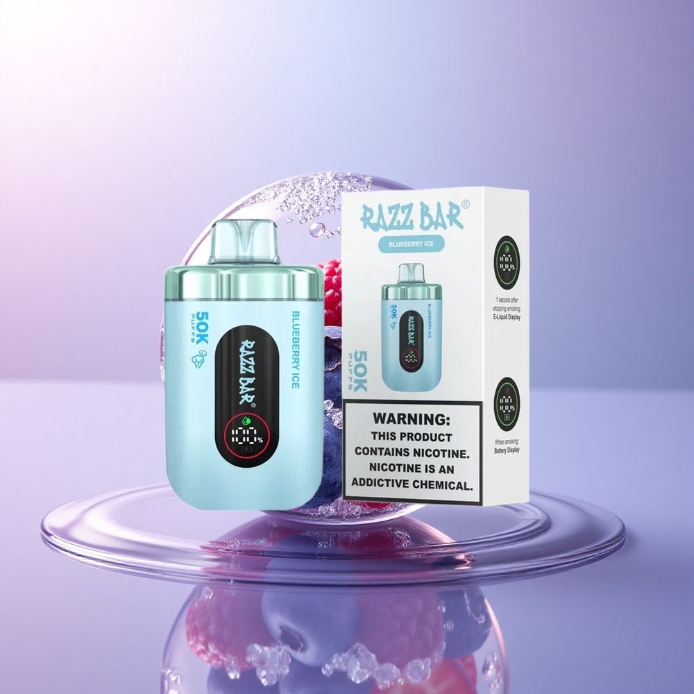 Razz Bar 50K Puffs Blaubeer-Eis 1,0 Ohm 650 mAh Typ-C