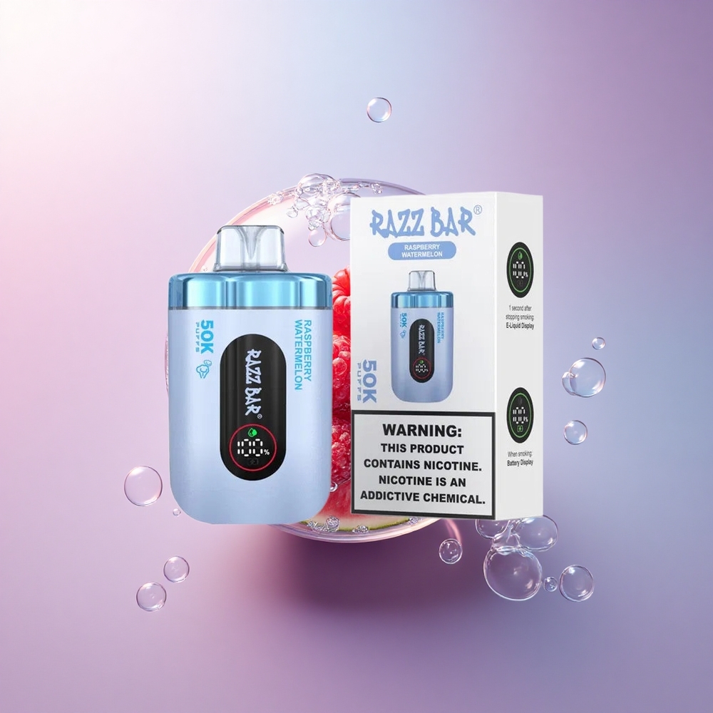 Razz Bar 50K Puffs Himbeer-Wassermelone Typ-C Aufladbar 650 mAh