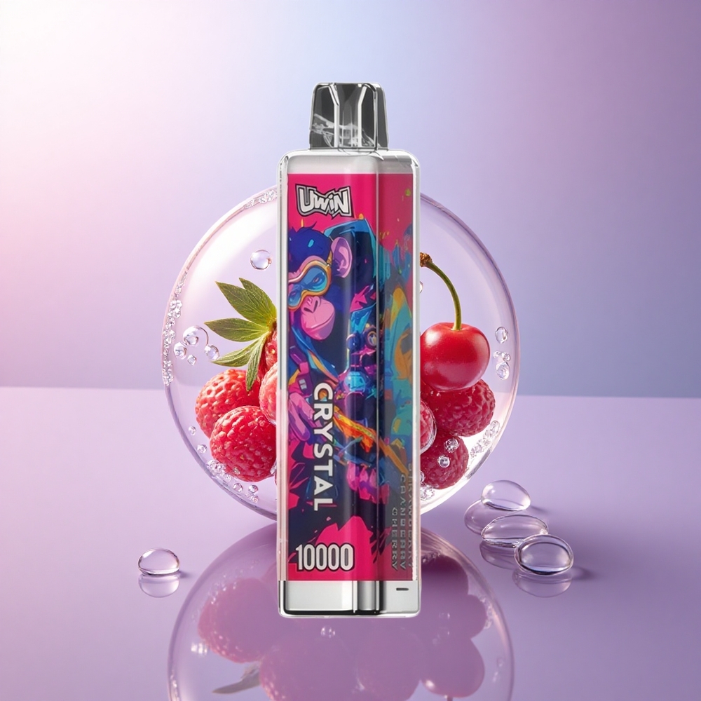 Uwin Crystal 10000 Puffs Erdbeer-Preiselbeer-Kirsche RGB mit 650mAh und 18ml Nikotin