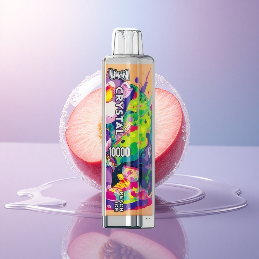 Uwin Crystal 10000 Puffs Pfirsich Eis RGB 650mAh 0,8 Ohm Mesh