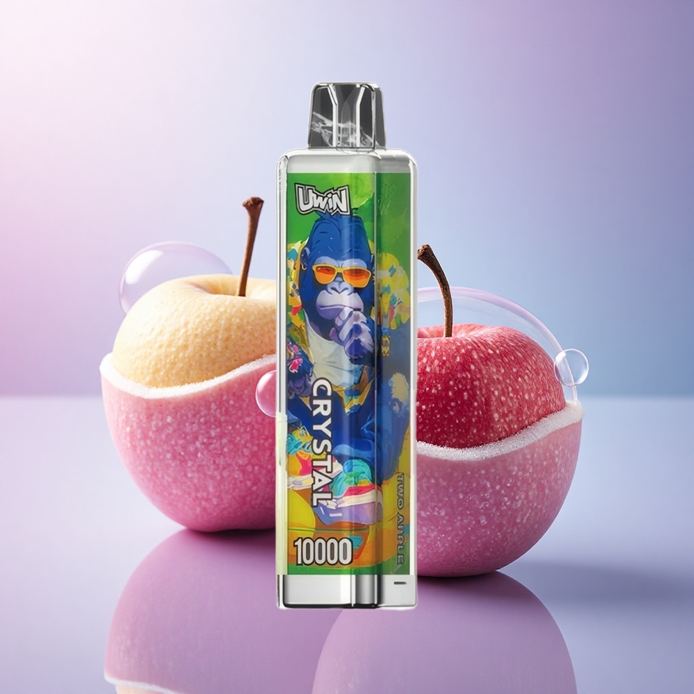Uwin Crystal 10000 Puffs Zwei Apfel RGB Lichter 650mAh 18ml Nikotin