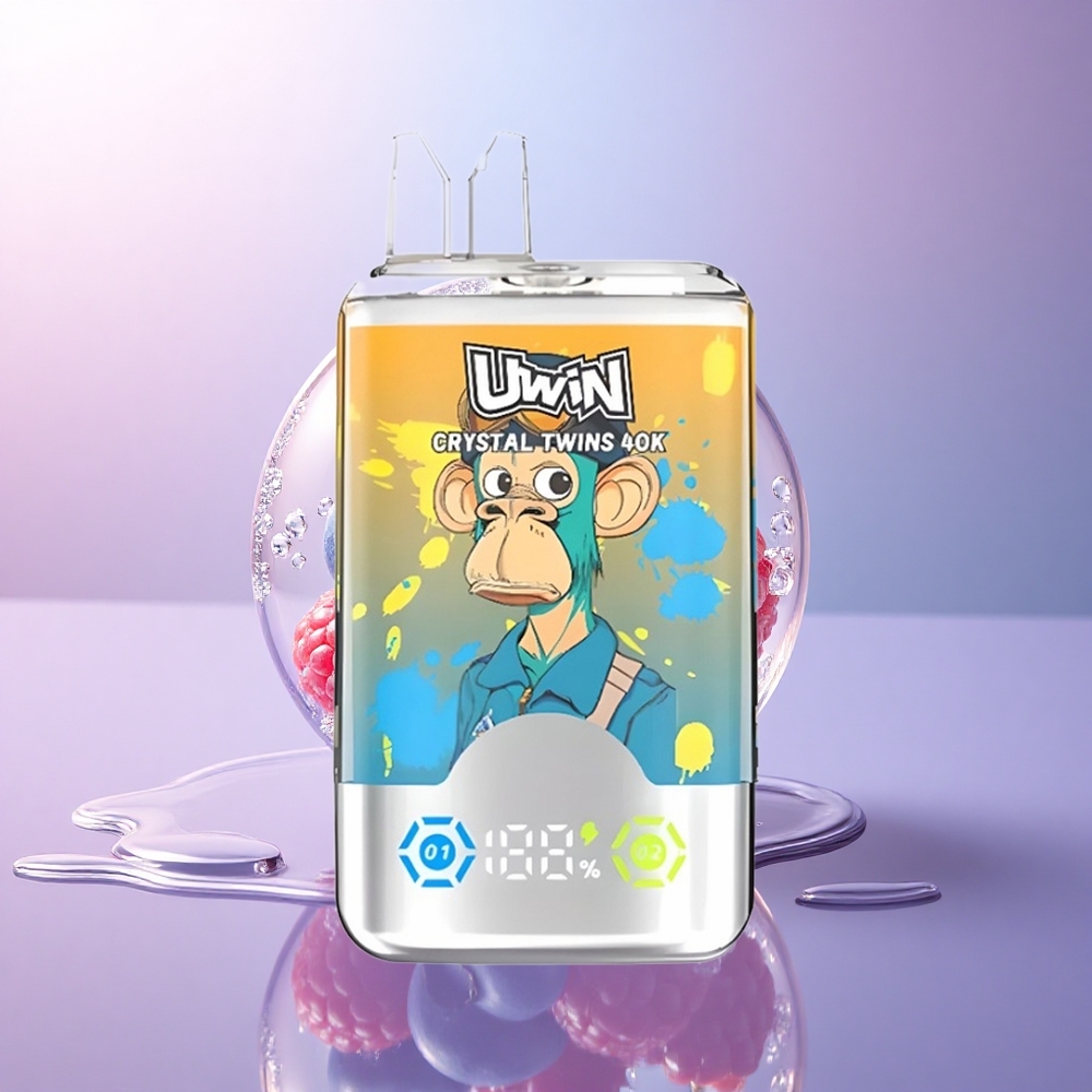 Uwin Crystal Twins 40000 Puffs Blaubeere Himbeere Kirsche Eis Dualgeschmack Typ-C 850mAh
