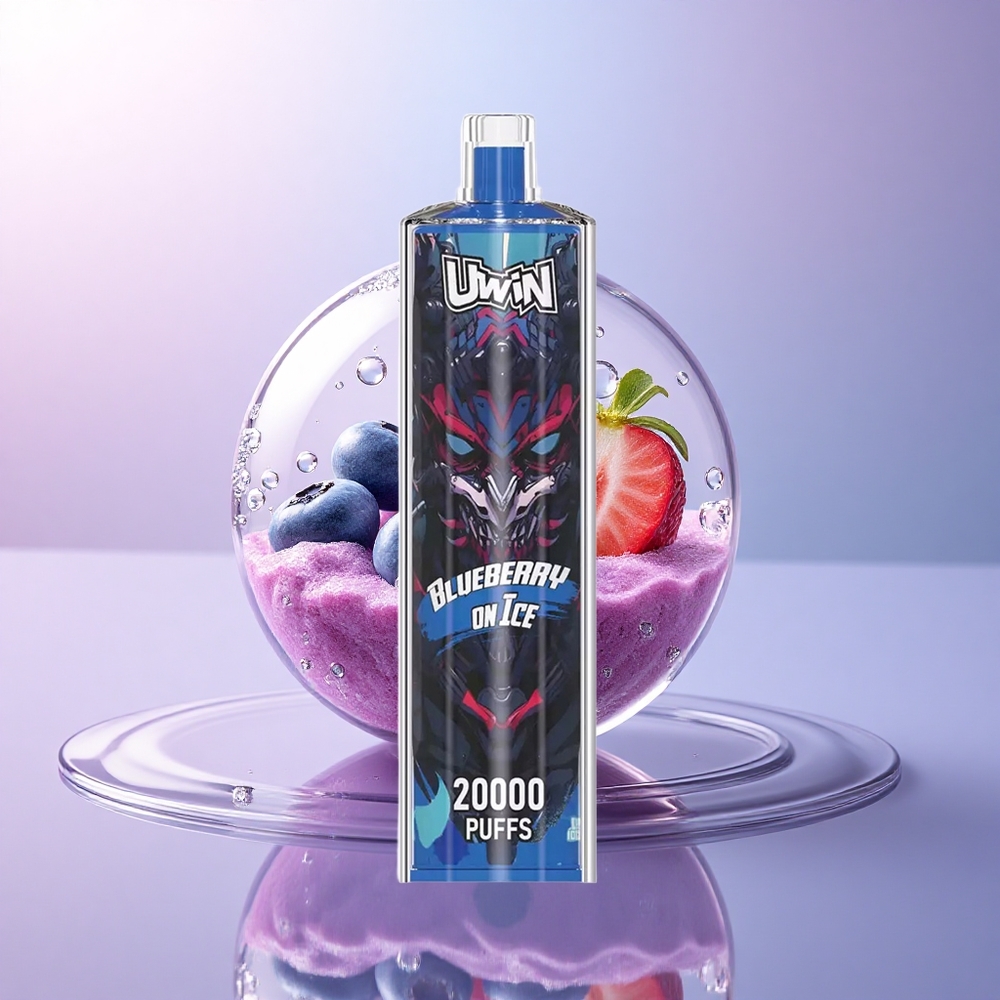 Uwin Shisha Hookah Crystal 20000 Puffs Blaubeere Auf Eis mit Mesh Coil und wiederaufladbarer 650 mAh