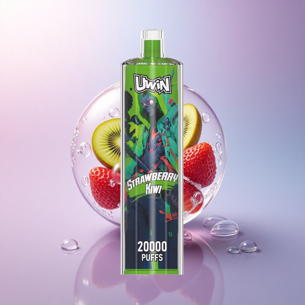 Uwin Shisha Hookah Crystal 20000 Puffs Erdbeer-Kiwi Typ-C 650 mAh Mesh Coil