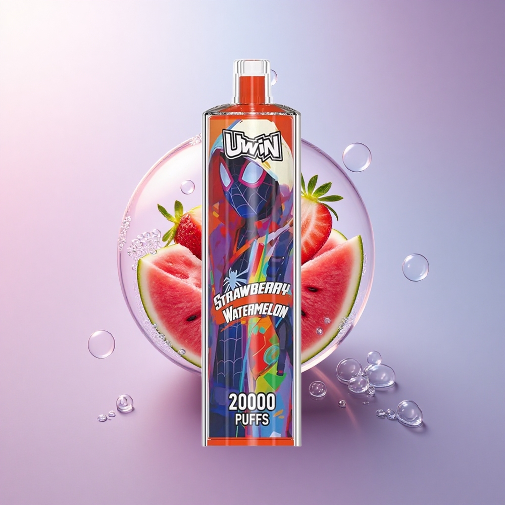 Uwin Shisha Hookah Crystal 20000 Puffs Erdbeer-Wassermelone Typ-C 650 mAh Mesh Coil