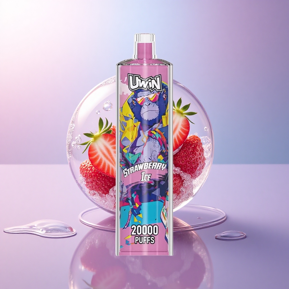 Uwin Shisha Hookah Crystal 20000 Puffs Erdbeereis Typ-C 650 mAh Mesh