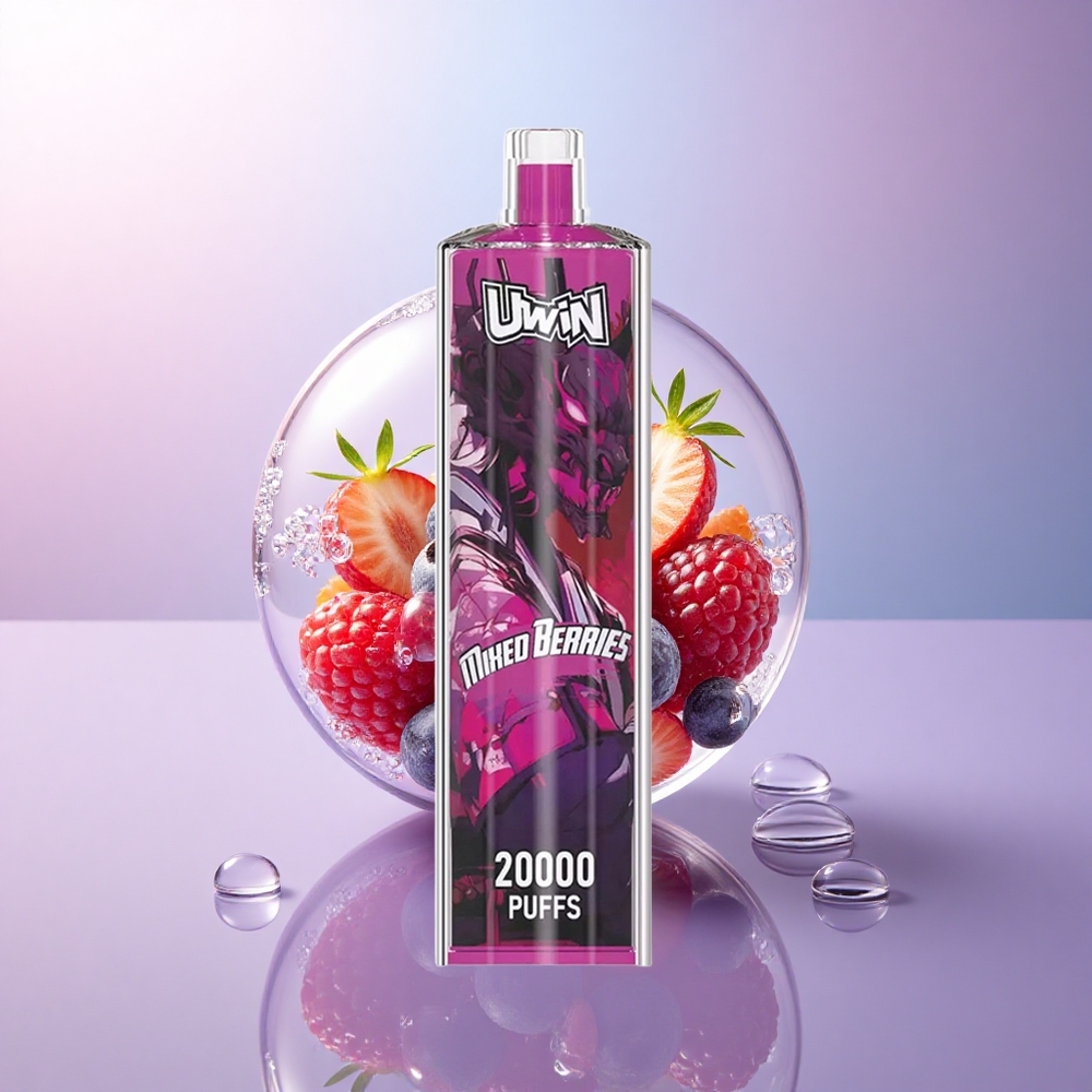 Uwin Shisha Hookah Crystal 20000 Puffs Gemischte Beeren ohne Nikotin mit 650 mAh