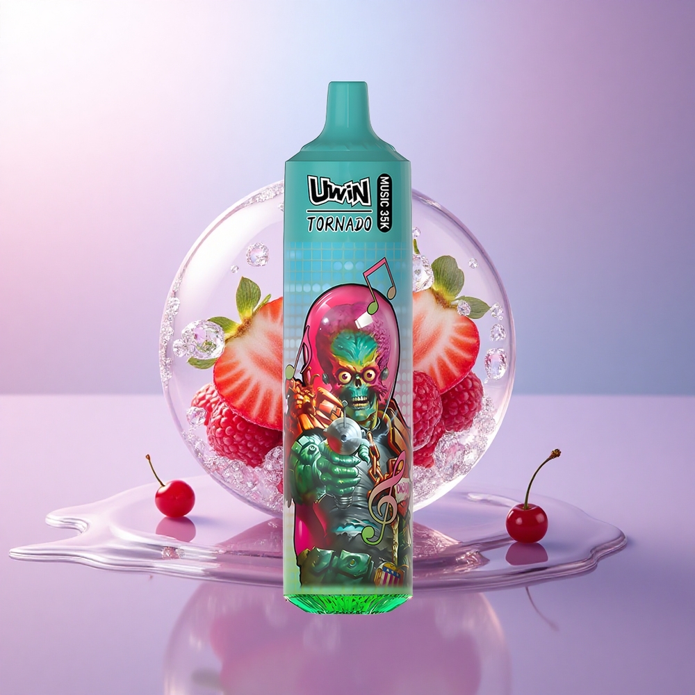 Uwin Tornado 35K Music Puffs Erdbeere Himbeere Kirsche Eis mit 5% Nikotin und 600mAh