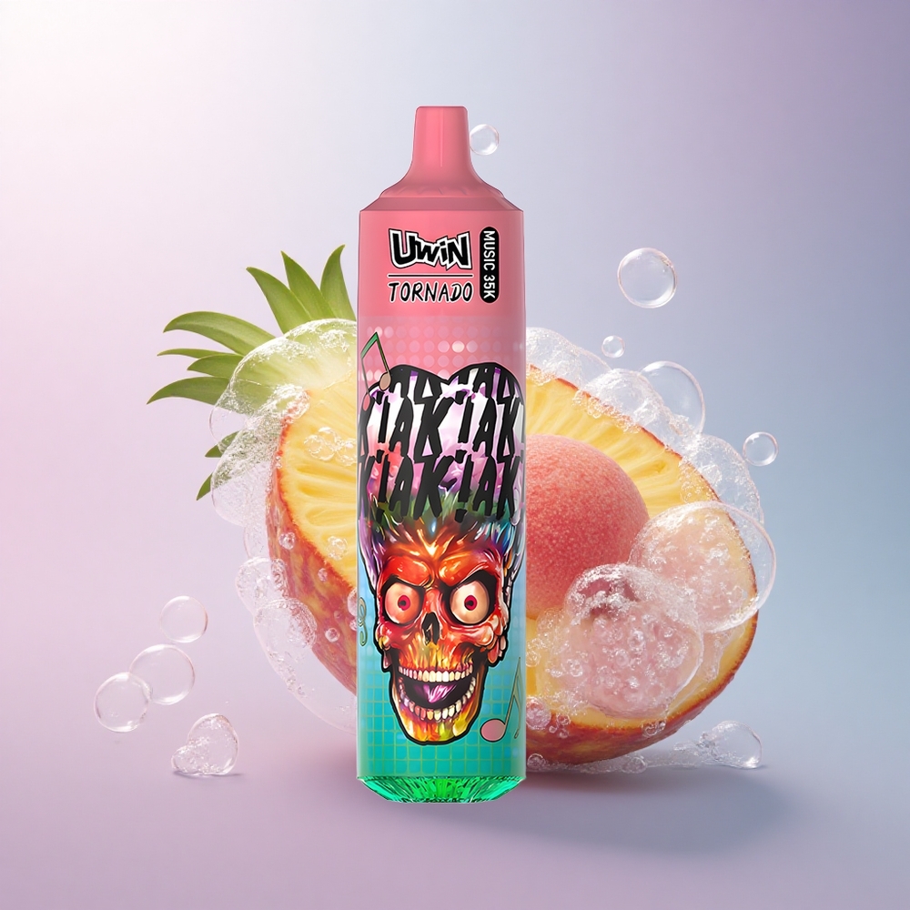 Uwin Tornado 35K Music Puffs Pfirsich-Mango-Ananas mit 600mAh und Nikotin 5%
