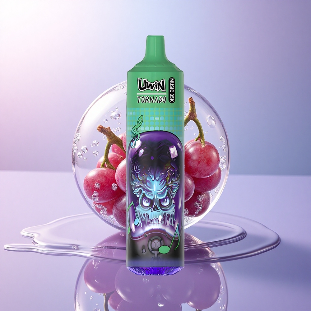 Uwin Tornado 35K Music Puffs Trauben-Eis 5% Nikotin 600mAh Typ-C