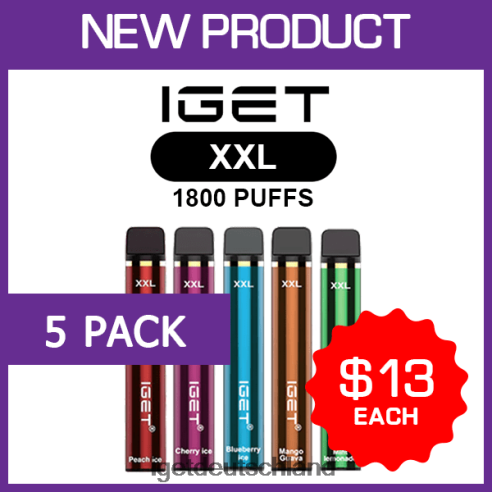 Iget Bar Online - iget xxl – 1800 Sprühstöße – 5er-Pack 8DP2BJ462
