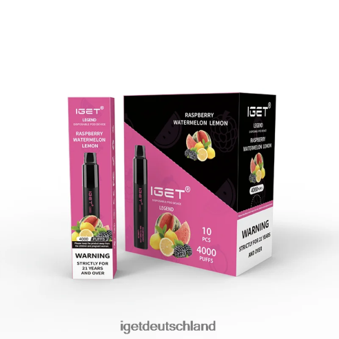 Online Iget Vapes - iget Legend 4000 Züge 8DP2BJ323 Himbeere, Wassermelone, Zitrone