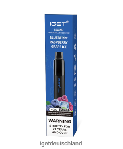 Online Iget Vapes - iget-Legende 8DP2BJ181 Blaubeer-Himbeer-Trauben-Eis