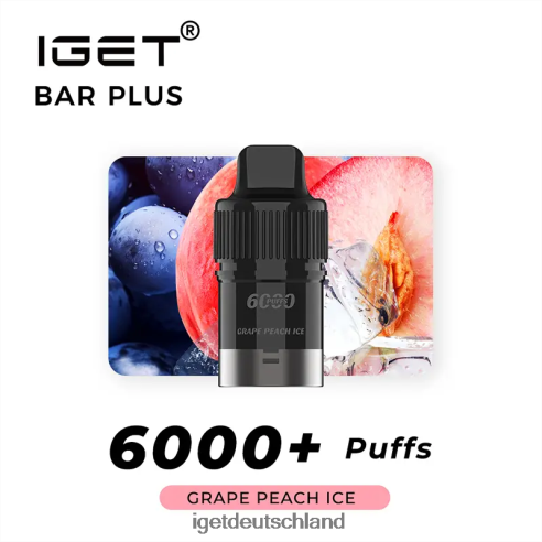 Iget Berlin - iget Bar Plus Pod 6000 Züge 8DP2BJ254 Traubenpfirsich lce