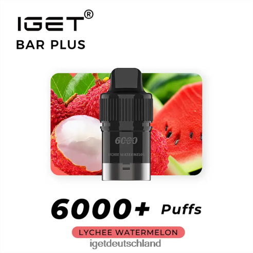 Iget Vape Berlin - iget Bar Plus Pod 6000 Züge 8DP2BJ255 Litschi-Wassermelone