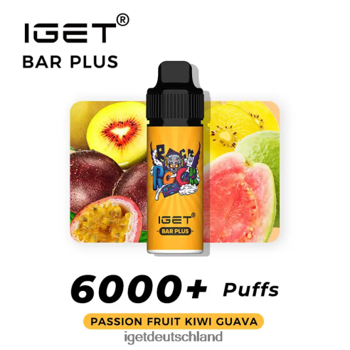 Iget Deutschland - iget Riegel plus 6000 Züge 8DP2BJ251 Passionsfrucht-Kiwi-Guave
